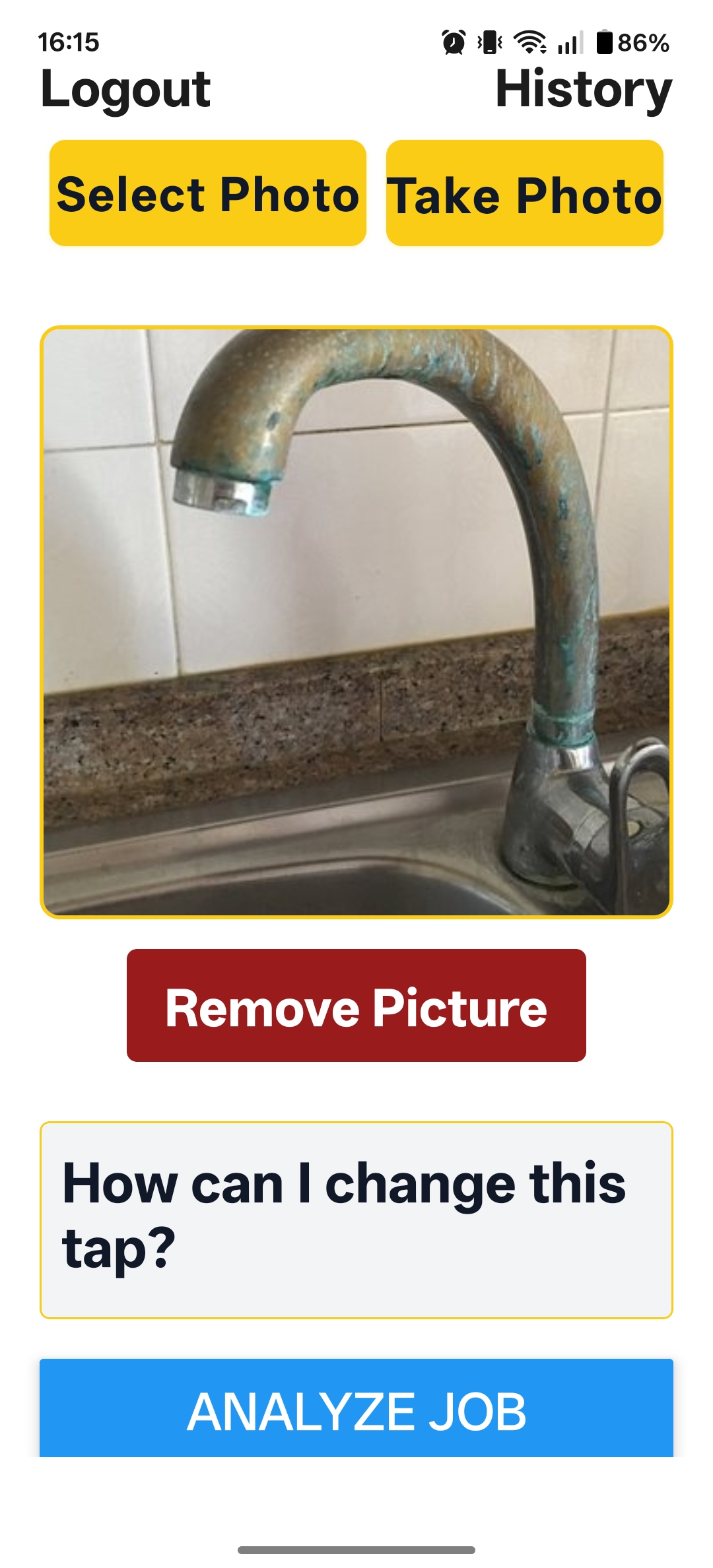 Photo Upload Screen